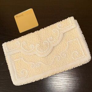 VTG Warborg Ivory Beaded Clutch